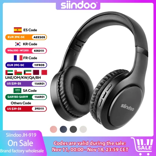 Auriculares inalámbricos Bluetooth Siindoo JH-919