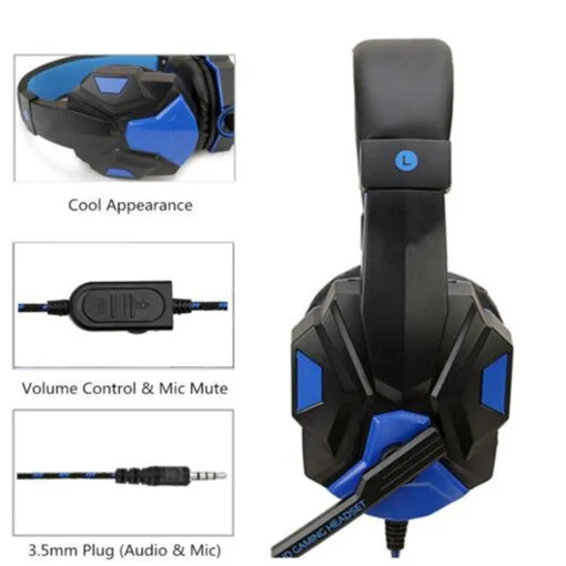 Auriculares para juego con subgraves y micrófono