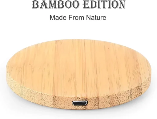 Bamboo Wood Qi 15W Cargador Inalámbrico