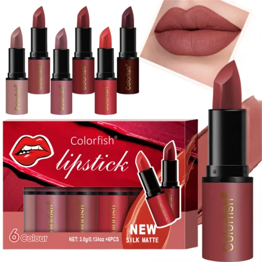 Barra de labios mate de terciopelo 6PCS