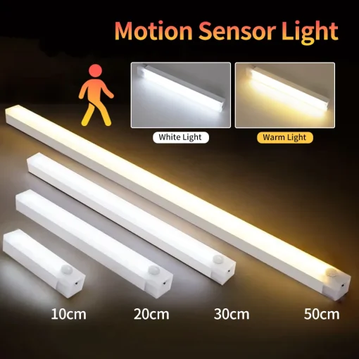 Barras de luz LED con sensor de movimiento PIR recargable