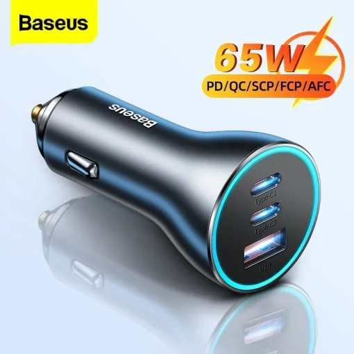 Baseus 65 W USB Tipo C cargador de coche