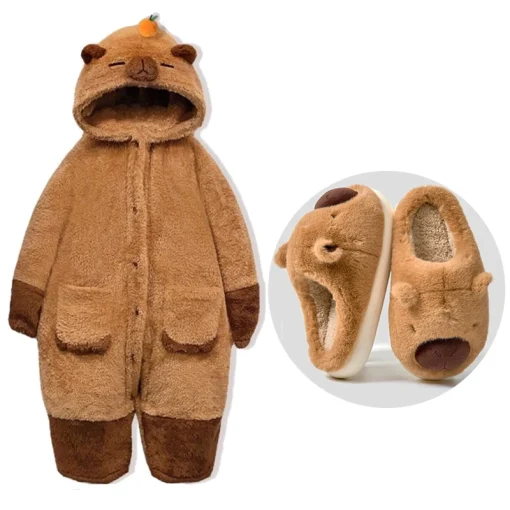 Bata de Capibara para Adultos Pijamas Mono de Dibujos Animados Animal Kigurumi