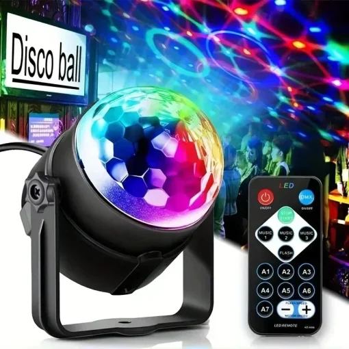 Bola LED Discoteca DJ Giratoria Sonido Control Remoto