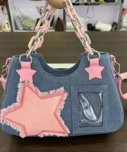 Bolsa Tote Denim Amplia de Diseñador