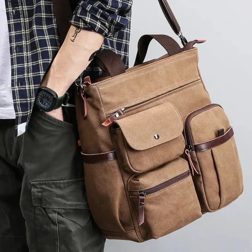 Bolsa bandolera Messenger de lona para hombre unisex