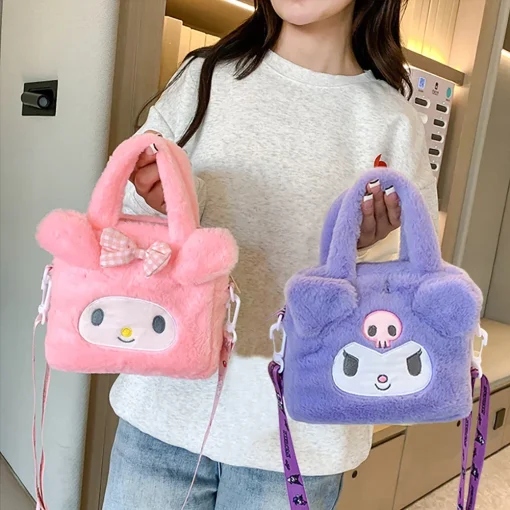 Bolsa de felpa de Sanrio Kawaii Kuromi Cinnamoroll