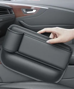 Bolsa multifunción para asiento de coche, piel sintética