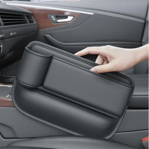 Bolsa multifunción para asiento de coche, piel sintética