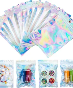 Bolsas autosellables de mylar holográficas 100pcs