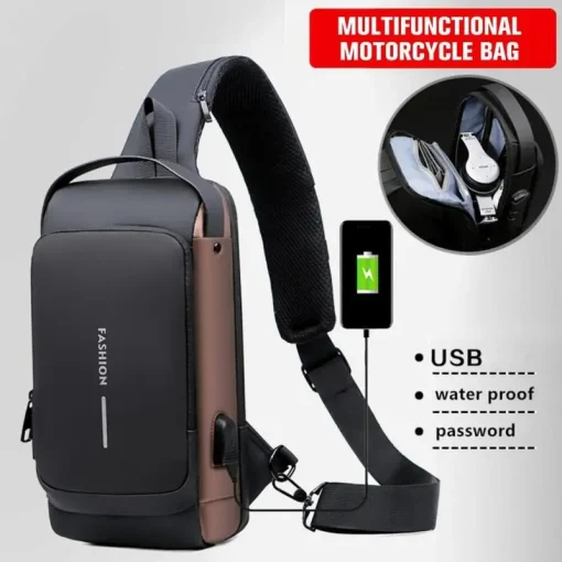 Bolso Bandolera Antirrobo con Carga USB