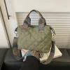 Bolso Tote de Hombro de Algodón Acolchado y Romboidal