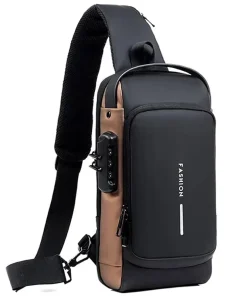 Bolso bandolera antirrobo multifunción USB para hombre