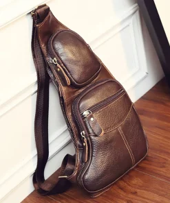 Bolso bandolera de cuero genuino para hombre