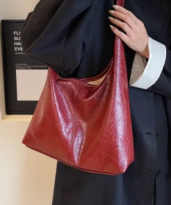 Bolso bandolera de piel sintética suave para mujer