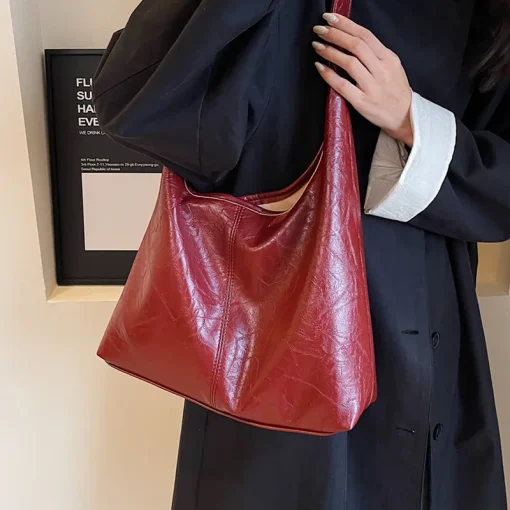 Bolso bandolera de piel sintética suave para mujer