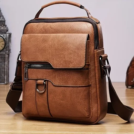 Bolso bandolera para hombre de piel sintética