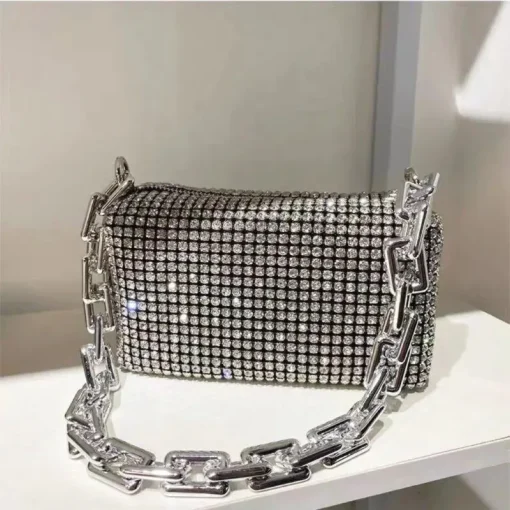 Bolso de cubo de diamantes de imitación Allover