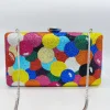 Bolso de mano de fiesta de cristal arcoíris para mujeres