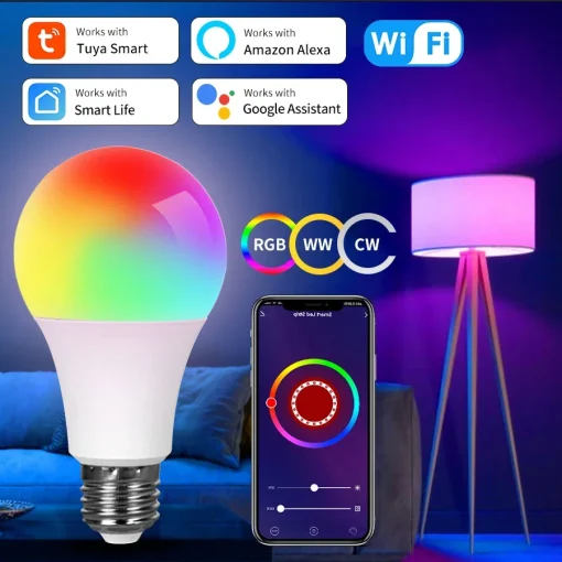 Bombillas LED WiFi inteligentes Tuya de 10W 15W 20W