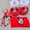 Botas Minie Mouse de invierno de felpa gruesa para recién nacidas