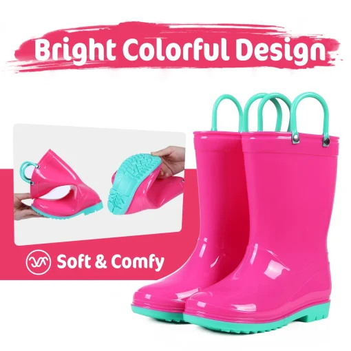 Botas de Lluvia Comwarm para Niños Unicornio Dinosaurio