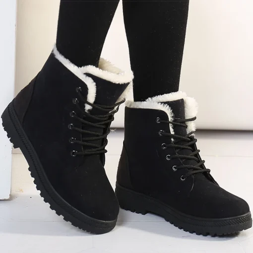 Botas de invierno de mujer de piel