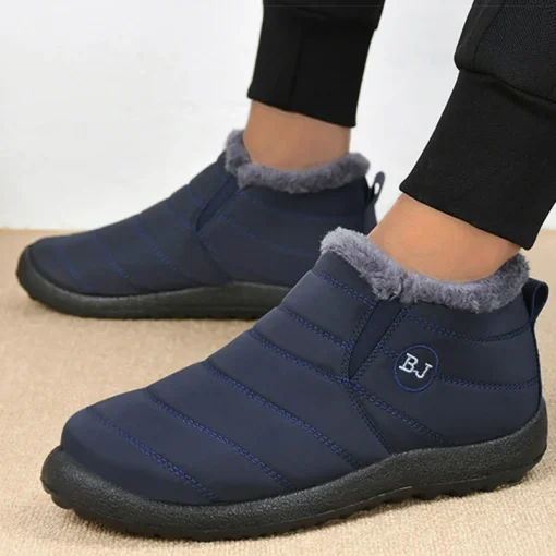 Botas de invierno para hombre, calzado sin cordones