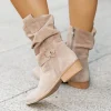 Botas de mujer invierno tacón bajo ante 40-43