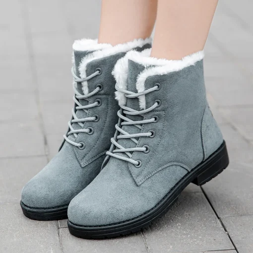 Botas de nieve planas para mujer