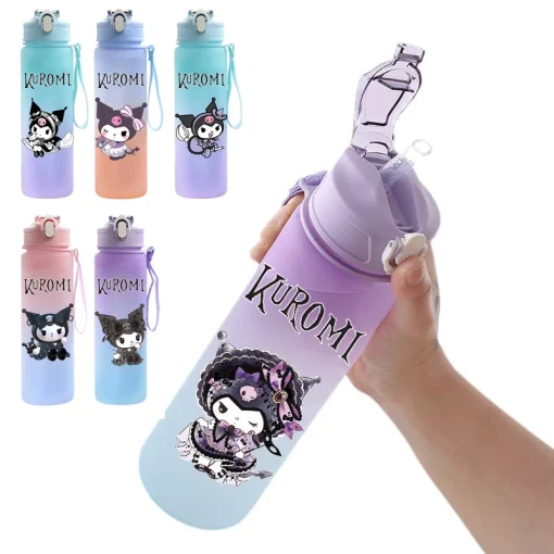 Botella de agua Kuromi Sanrio grande y linda