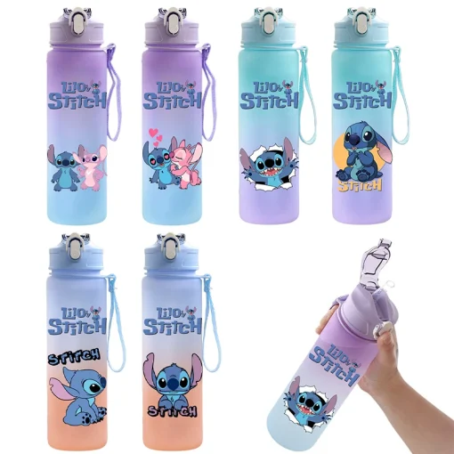 Botella de agua Stitch Disney, 750ml