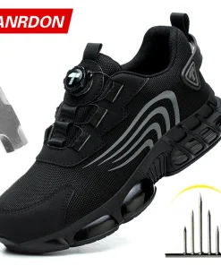 Botines de seguridad nuevos para hombre con botón giratorio