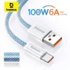 Cable Baseus USB A a USB C de carga rápida de 100 W