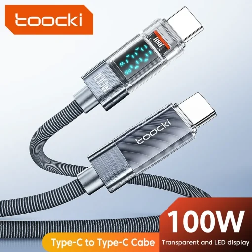 Cable USB C a USB C Toocki de carga rápida PD 100W