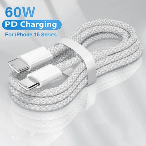 Cable USB C a tipo C 60 W PD carga rápida