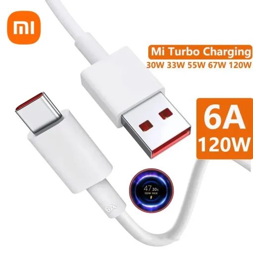 Cable carga rápida USB tipo C Xiaomi 6A 120W