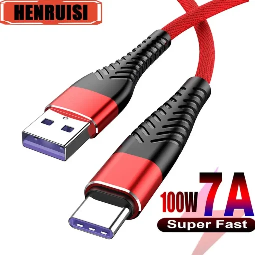 Cable de carga rápida para móvil Samsung, Huawei, Xiaomi, 100 W, USB a tipo C, de 0,25 m a 3 m