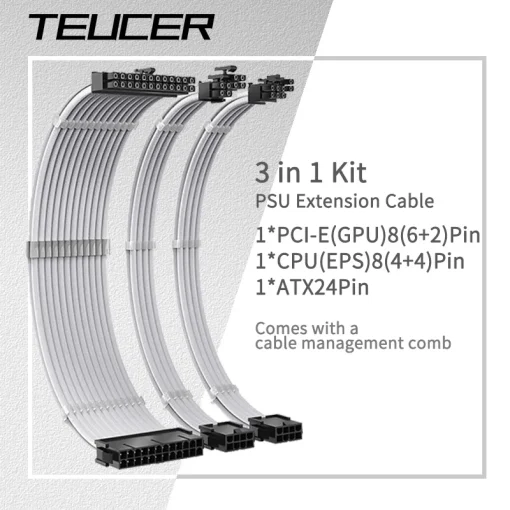 Cable de extensión de fuente de alimentación TEUCER de 30 cm