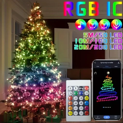 Cadena de luces LED inteligentes IC-RGB con USB