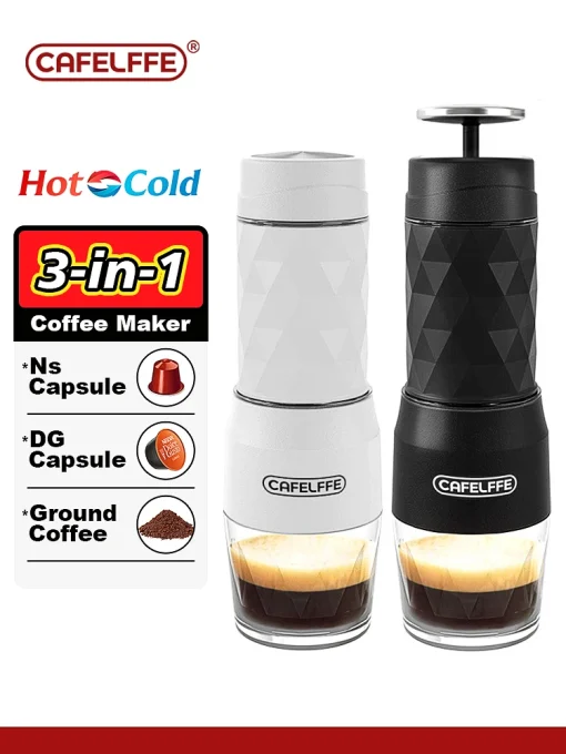 Cafelffe 3 En 1 Portátil Máquina de Café Agua CalienteFría