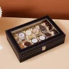 Caja de reloj de cuero DELESYS de 2345681012 ranuras