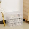 Caja de zapatos de plástico transparente apilable