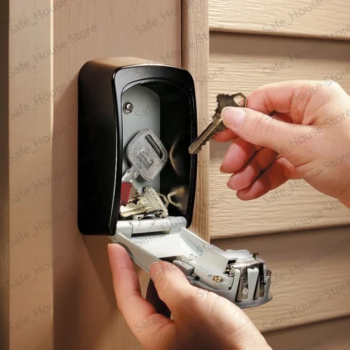 Caja fuerte de pared con caja secreta de almacenamiento con llave