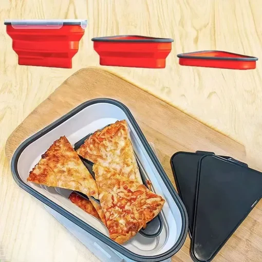 Caja plegable de pizza en silicona apta para alimentos