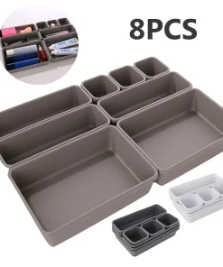 Cajas de organización de cajones ajustables de 8pz