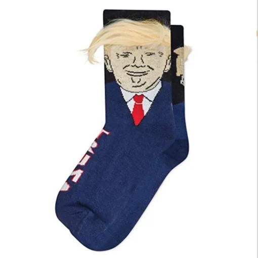 Calcetines con pelo falso 3D graciosos del presidente Donald Trump