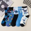 Calcetines de algodón puro Disney Stitch Kawaii mediano