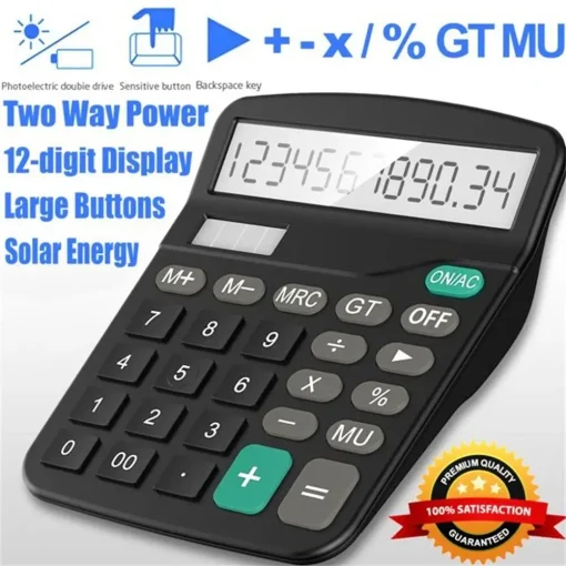 Calculadora electr. SolarPilas 12 Dígitos Gran Pantalla