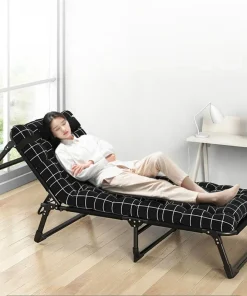 Cama plegable cómoda con colchón y silla reclinable